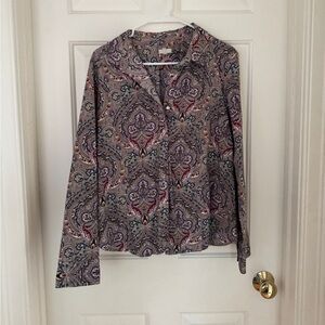 Talbots Boho Paisley Button Down Shirt